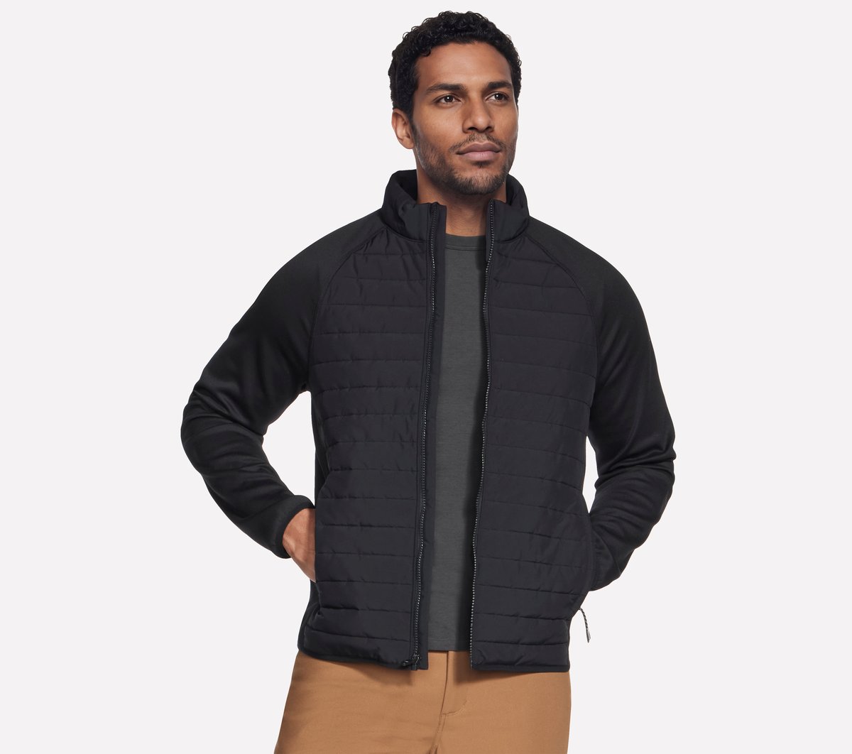 Skechers Top Pick | The Hoodless Hoodie Hybrid Jacket
