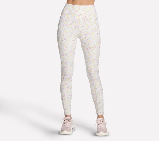 Skechers New | GO WALK Rib Floral Full Length High-Waisted Legging