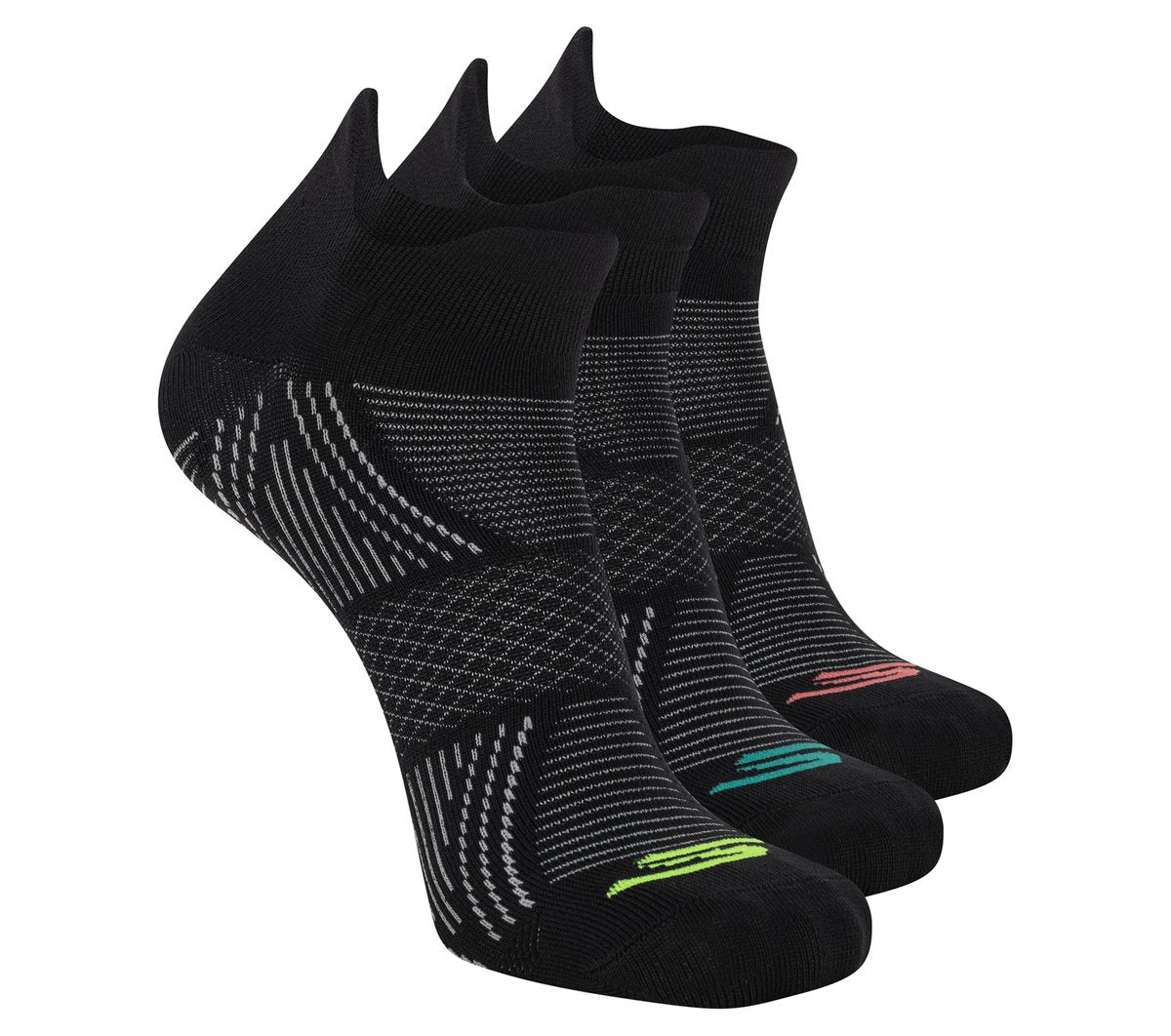 Skechers Quality | 3 Pack Men's Performance Low Cut Pattern Socks