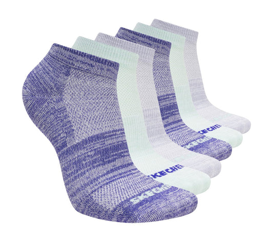 Skechers Discount | 6 Pack Girls' Low Cut Color Stripe Socks